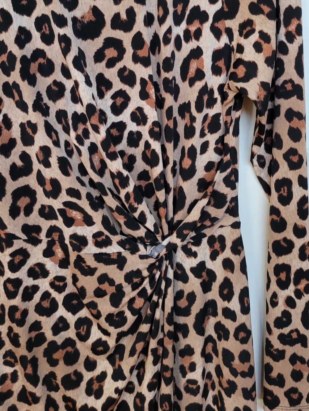 Asymetrical Leopard Print Knot-Front Long Sleeve Dress - Forever 21 - Picture 5 of 5